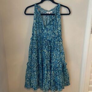 Anthropologie Love The Label Azalea Blue Ruffle Mini Dress